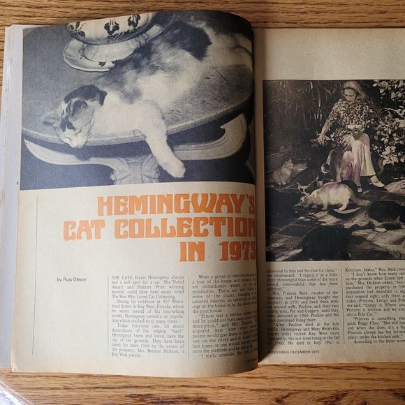 Vintage December 1973 Cat Fancy Photography, Hemingway Cats, - Picture 6 of 16